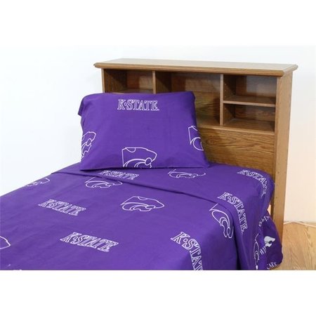 COLLEGE COVERS College Covers KSUSSFL Kansas State Printed Sheet Set Full- Solid KSUSSFL